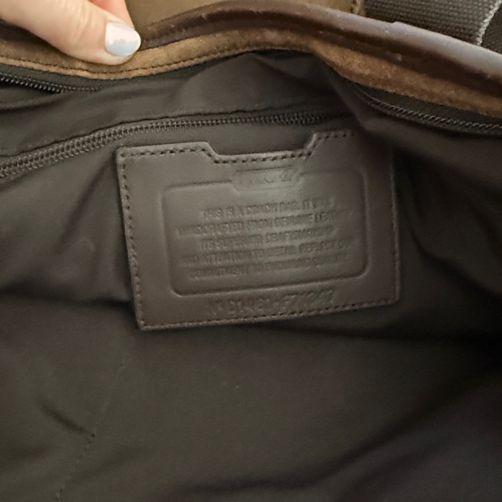 Coach Dark Brown Suede Messenger Bag - Picture 8 of 11